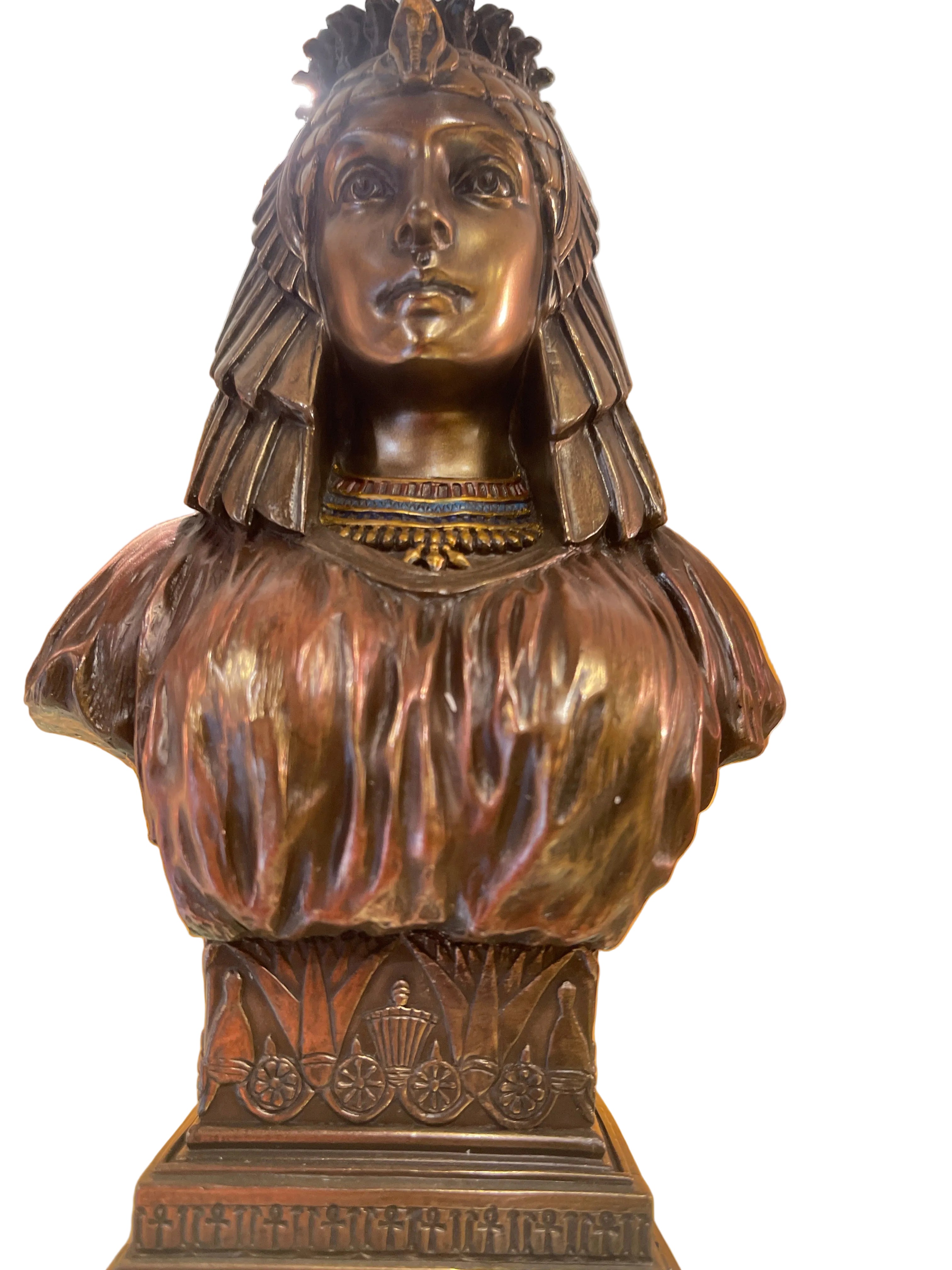 Egyptian, Queen Leo Patra, bronze Statue