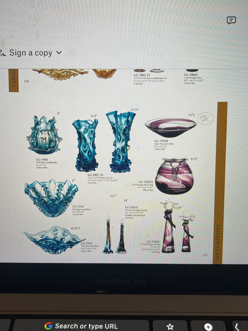 Aqua Blue Ocean Water Shell Glass decorating Bowl