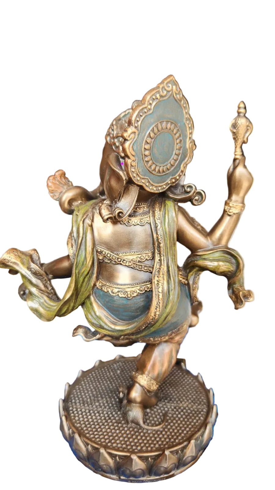 Lord Ganesha in a dancing position in bronze