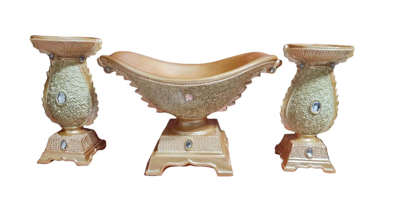 Candle holder and a fruit bowl 3 pc set