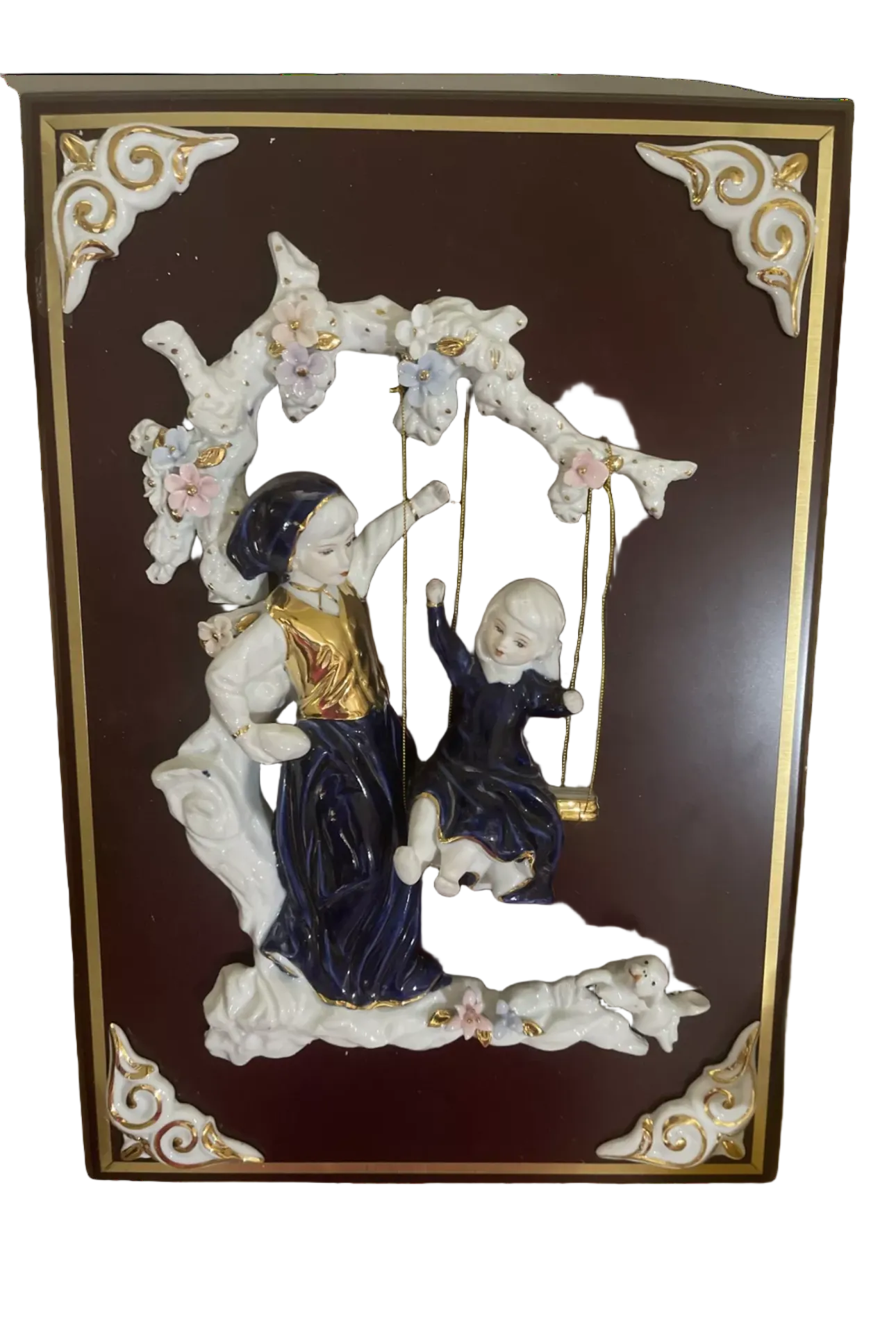 Brother and sister unassuming wall sculpture in porcelain