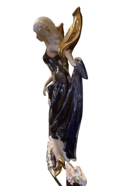 Lady In Blue  In Porcelain 3D Wall Art