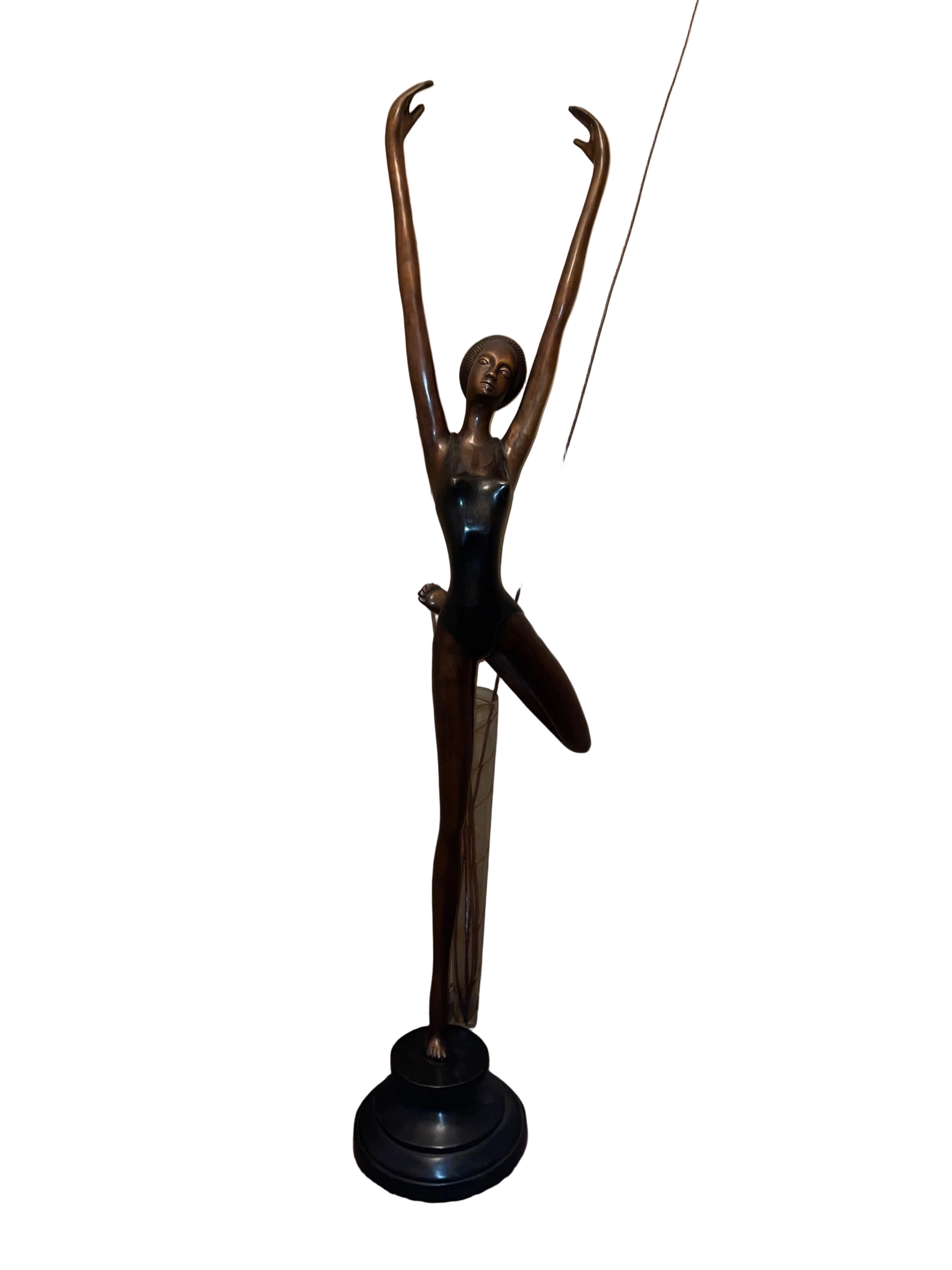 A Large And Beautiful Bronze Sculpture Depicting A Ballet Dancer Captured In A Graceful Pose
