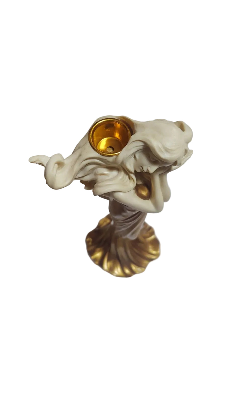 Golden lady candleholder by Unicorn Studio
