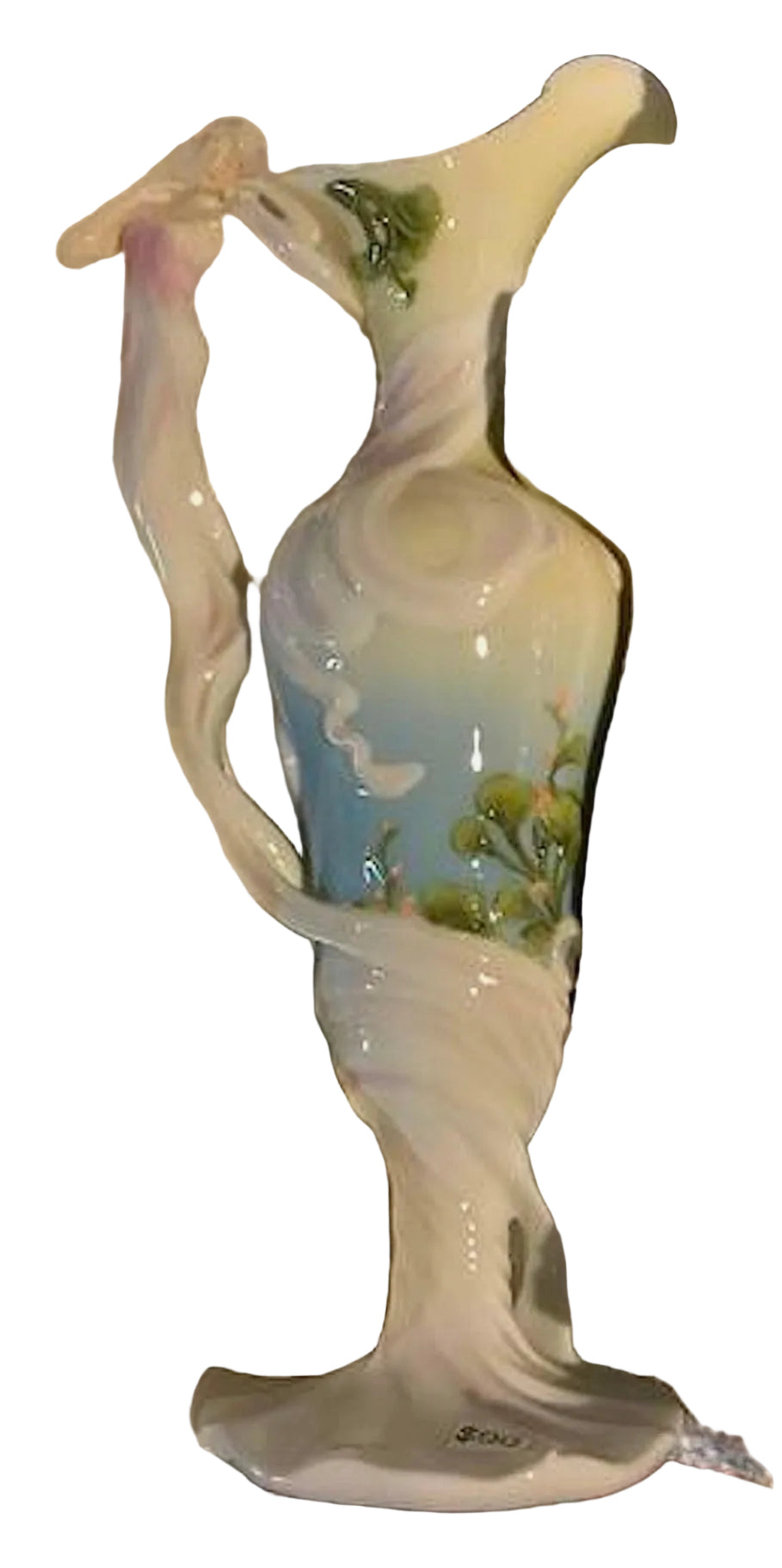 Unicorn Studio find porcelain Vase with a woman’s sculpture