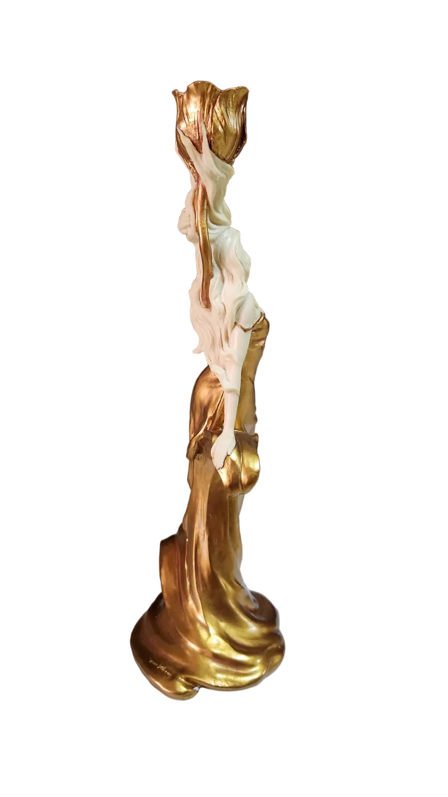 Golden lady candleholder Unicorn Studio Art Nouveau