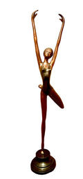 A Large And Beautiful Bronze Sculpture Depicting A Ballet Dancer Captured In A Graceful Pose