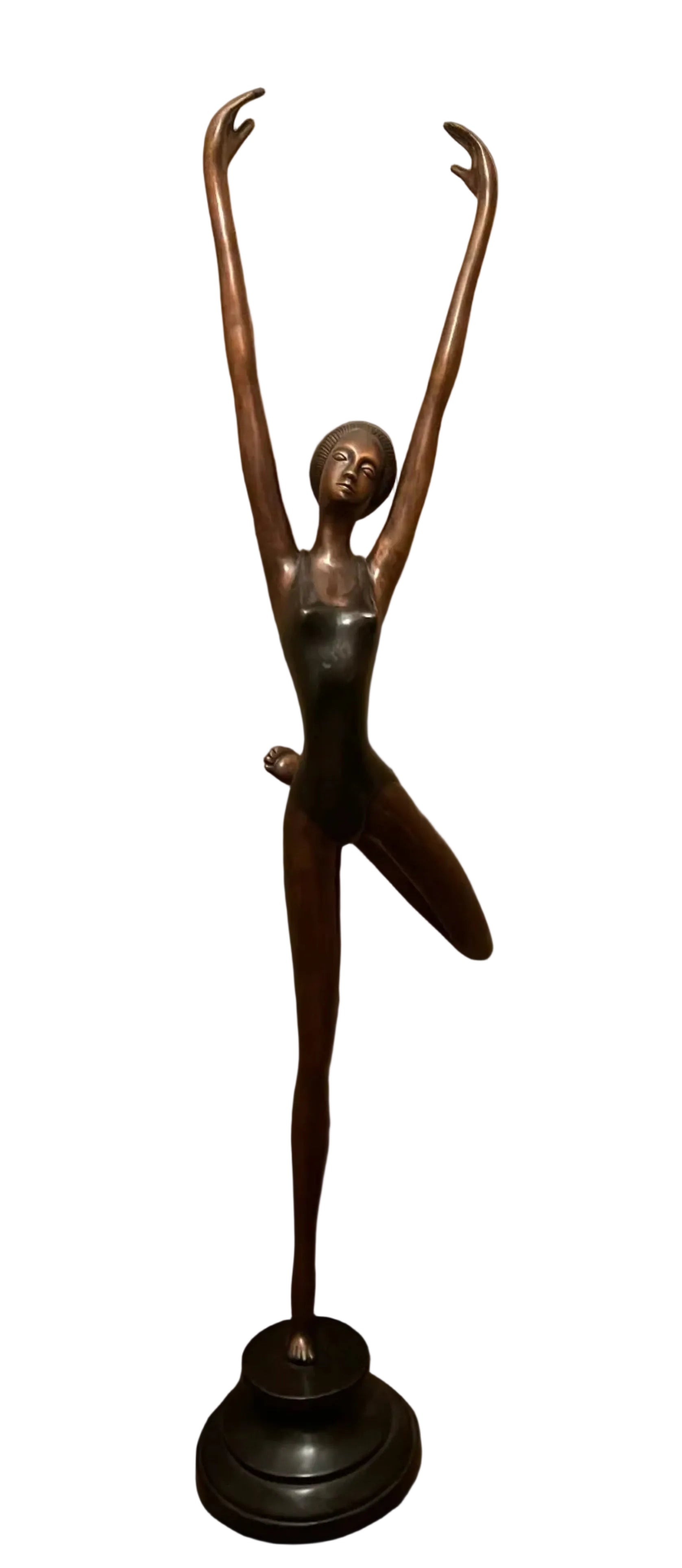 A Large And Beautiful Bronze Sculpture Depicting A Ballet Dancer Captured In A Graceful Pose