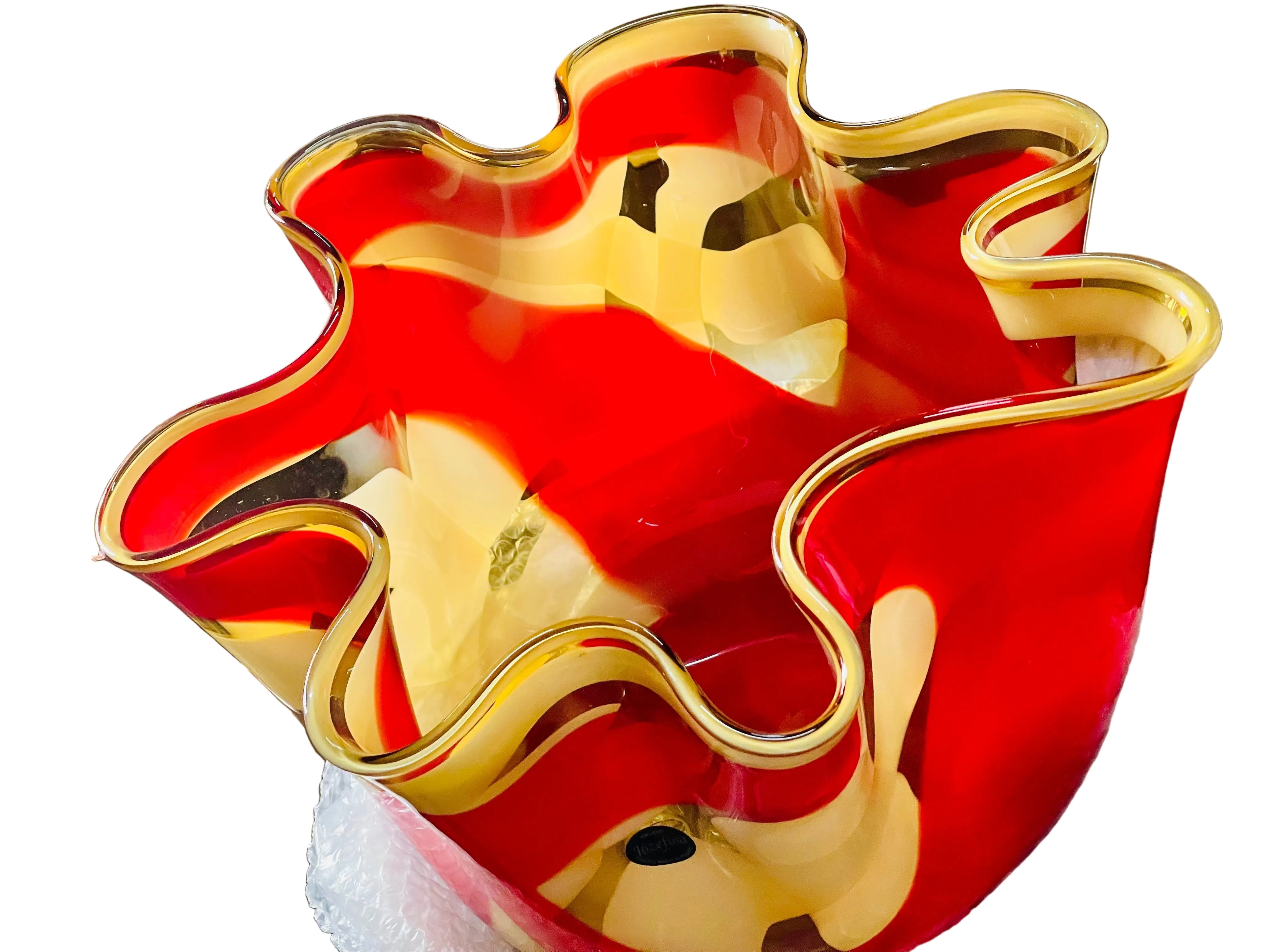 Jozefina Curved Hand Blown Fruit Bow 15”