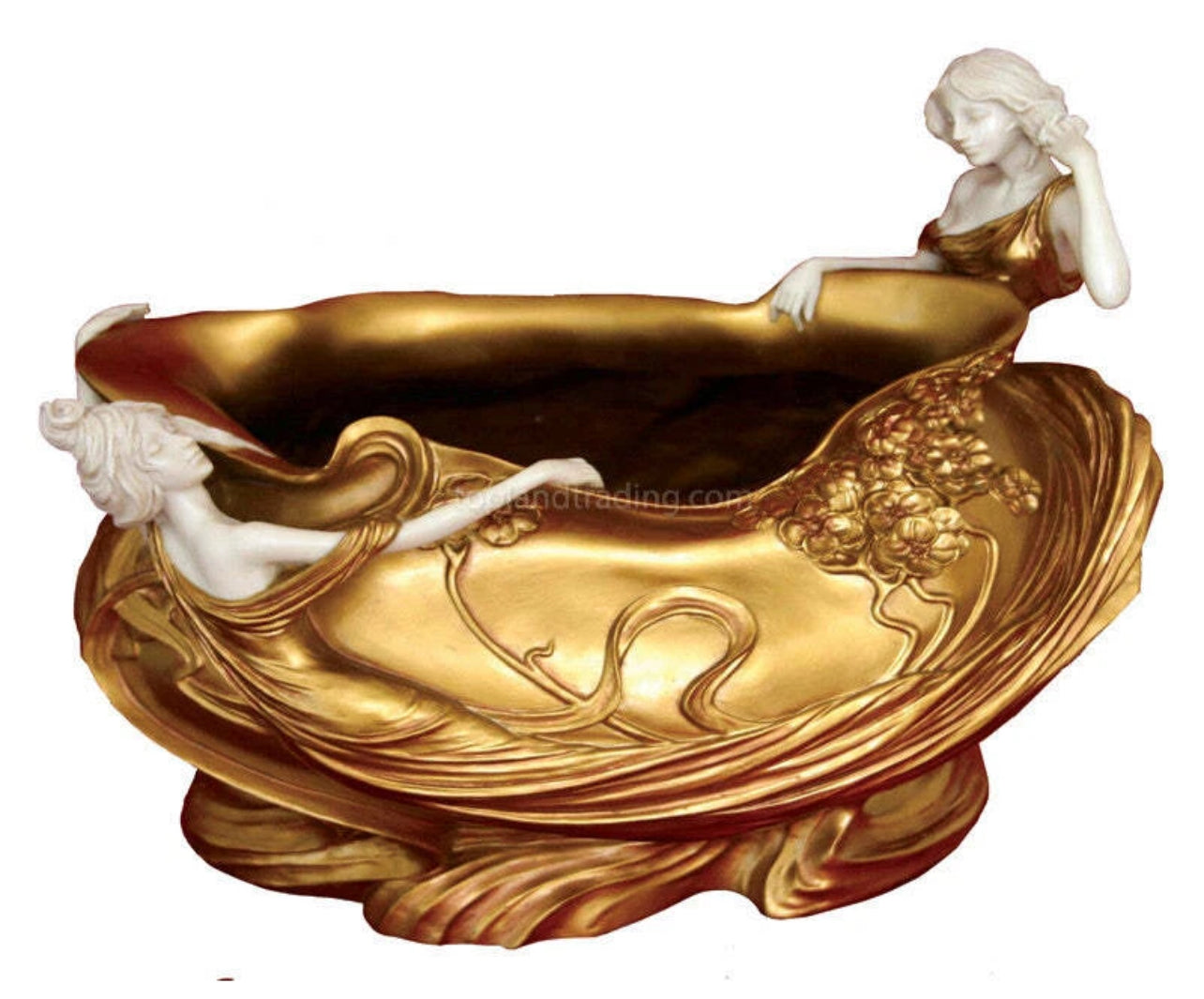 Gold Bowl Art Nouveau women on the gold Bowl