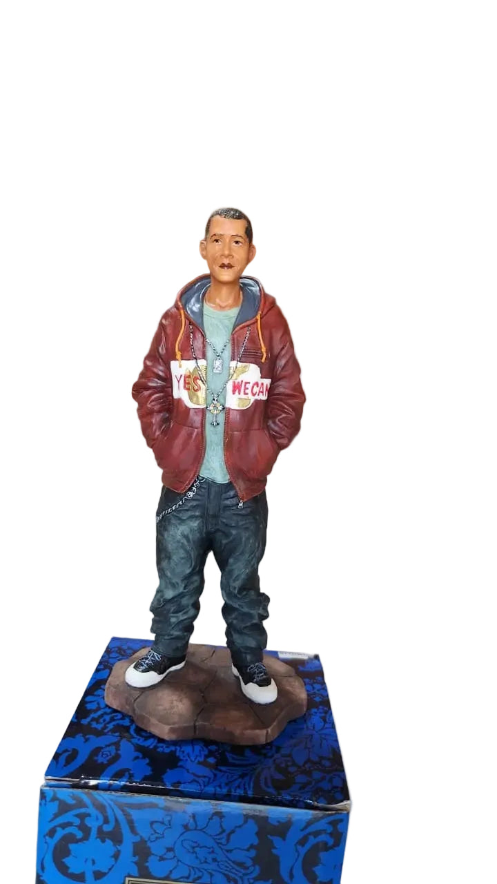 President Obama in sportswear sculpture