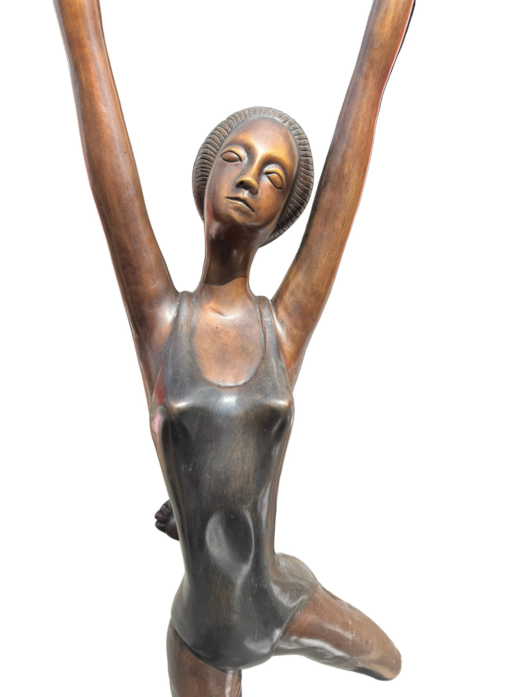 A Large And Beautiful Bronze Sculpture Depicting A Ballet Dancer Captured In A Graceful Pose
