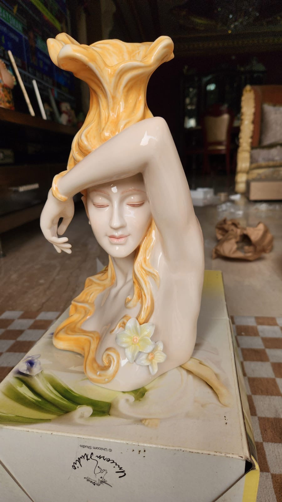 Porcelain Women Face Vase By Unicorn Collection