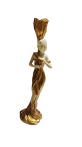 Art Nouveau woman candleholder in Gold