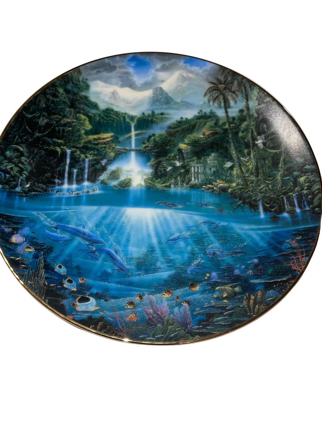 Hamilton Collection PorcelaiN Plate Sanctuary of the Dolphin