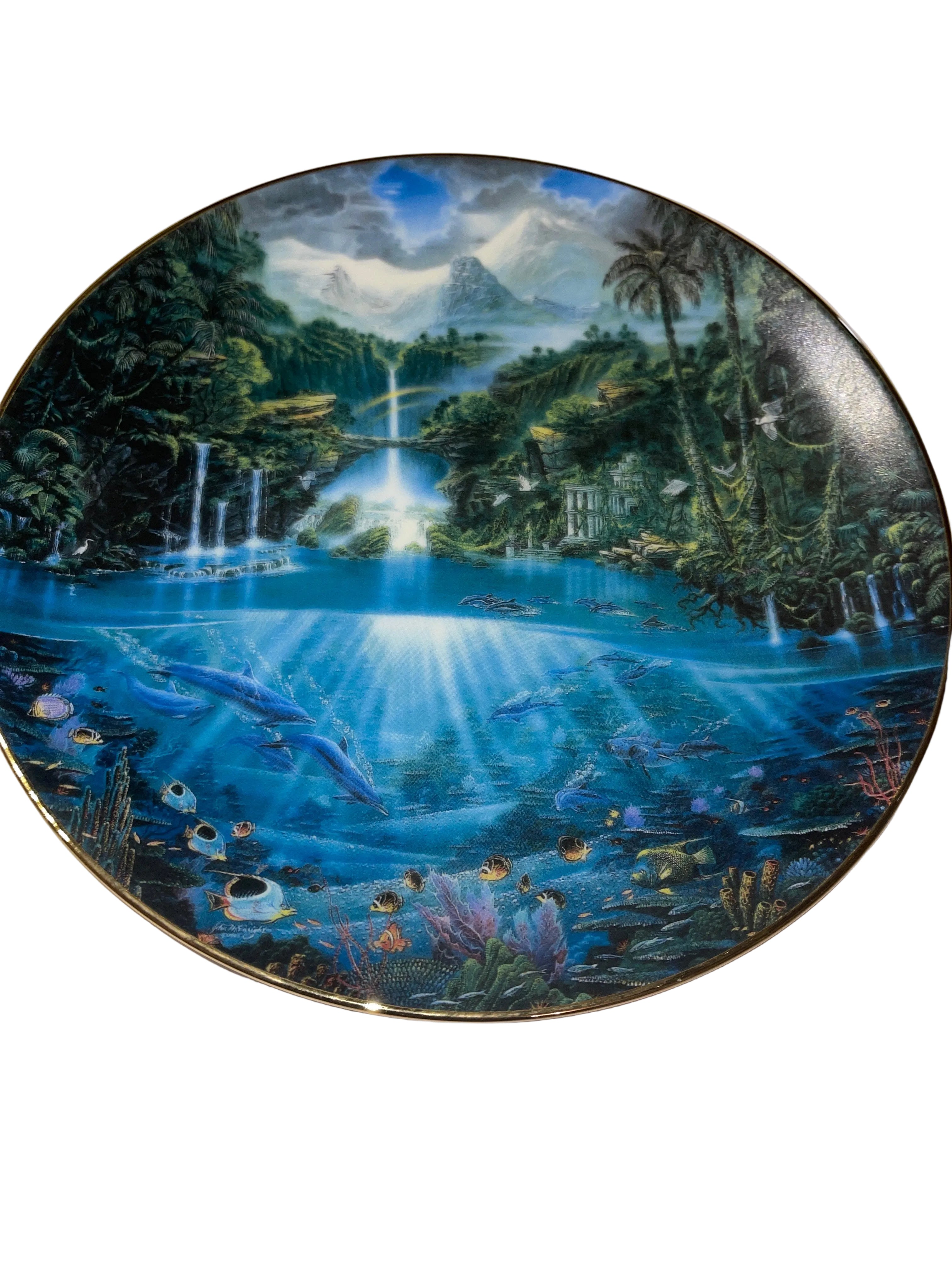 Hamilton Collection PorcelaiN Plate Sanctuary of the Dolphin