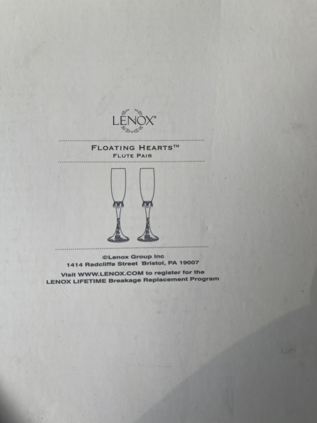 Lenox Floating hearts flute pair
