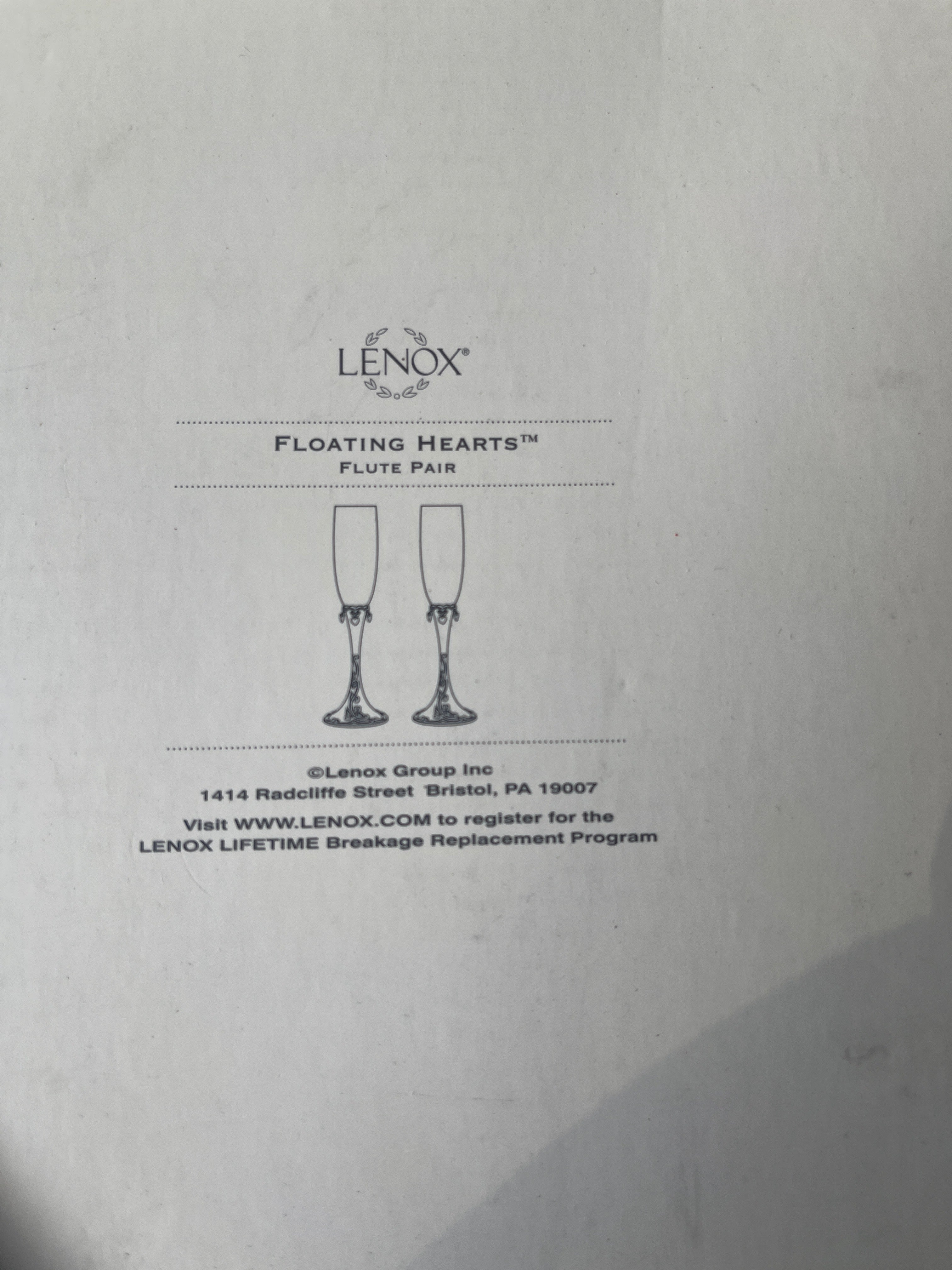 Lenox Floating hearts flute pair