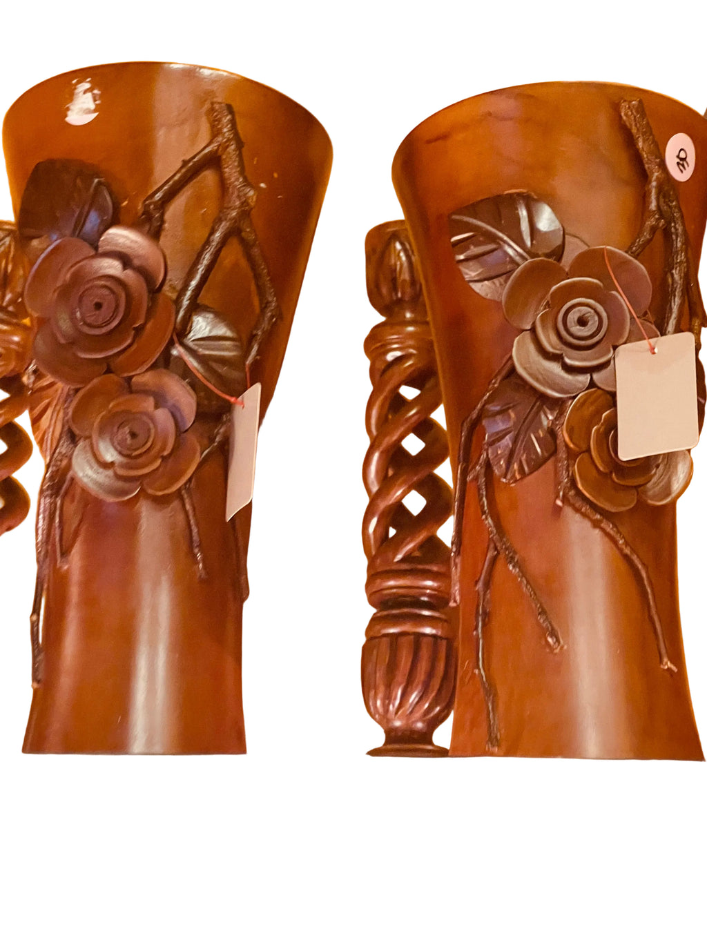 Indonesian teakwood flower vase
