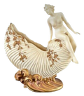 Art Nouveau Nude Woman  Figure Sculptural Sitting On A Bowl