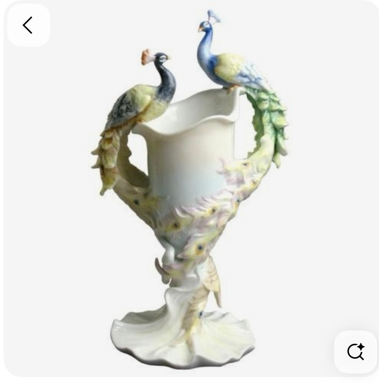 Porcelain Vase 2 peacock holding