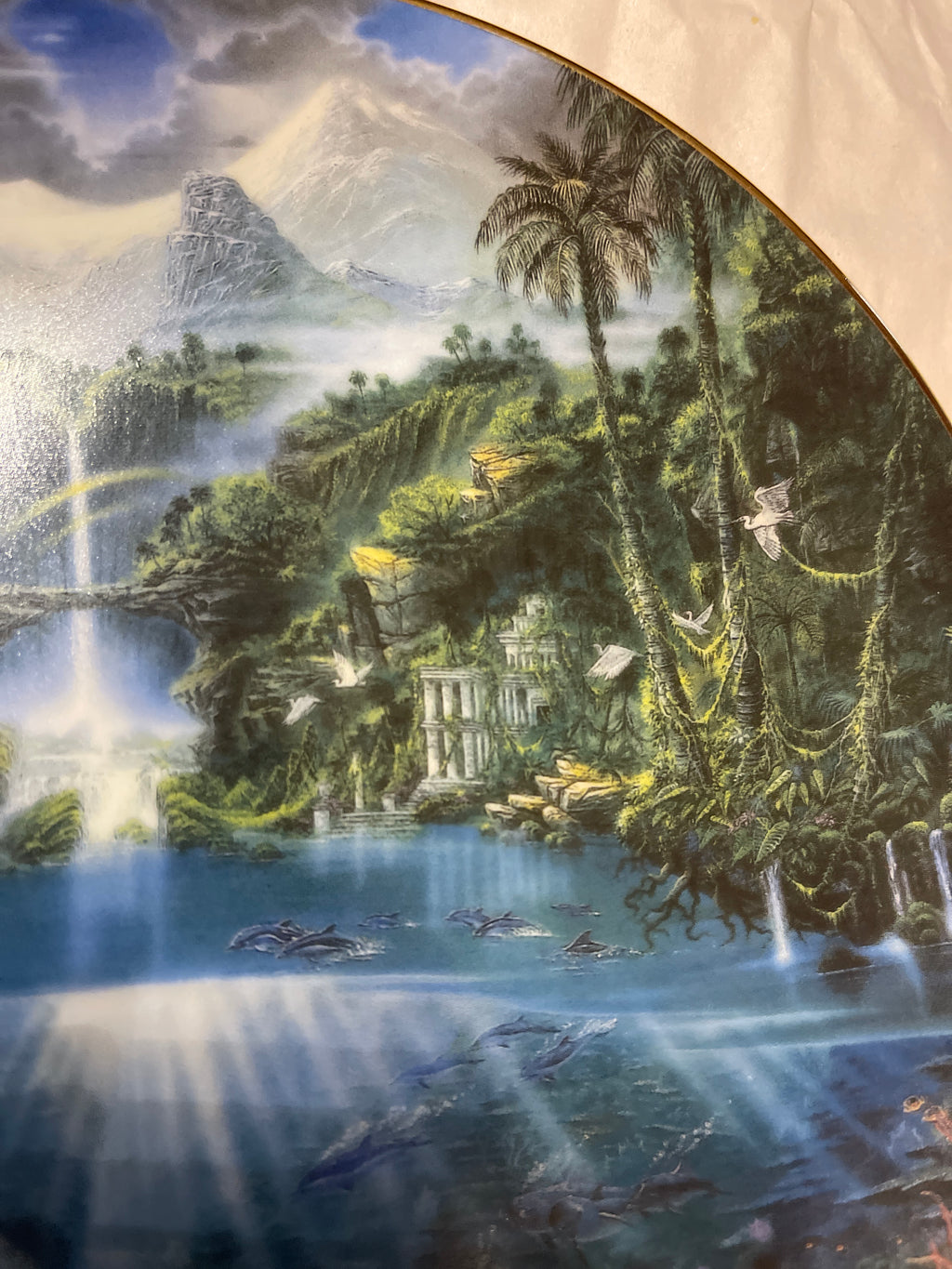 Hamilton Collection PorcelaiN Plate Sanctuary of the Dolphin