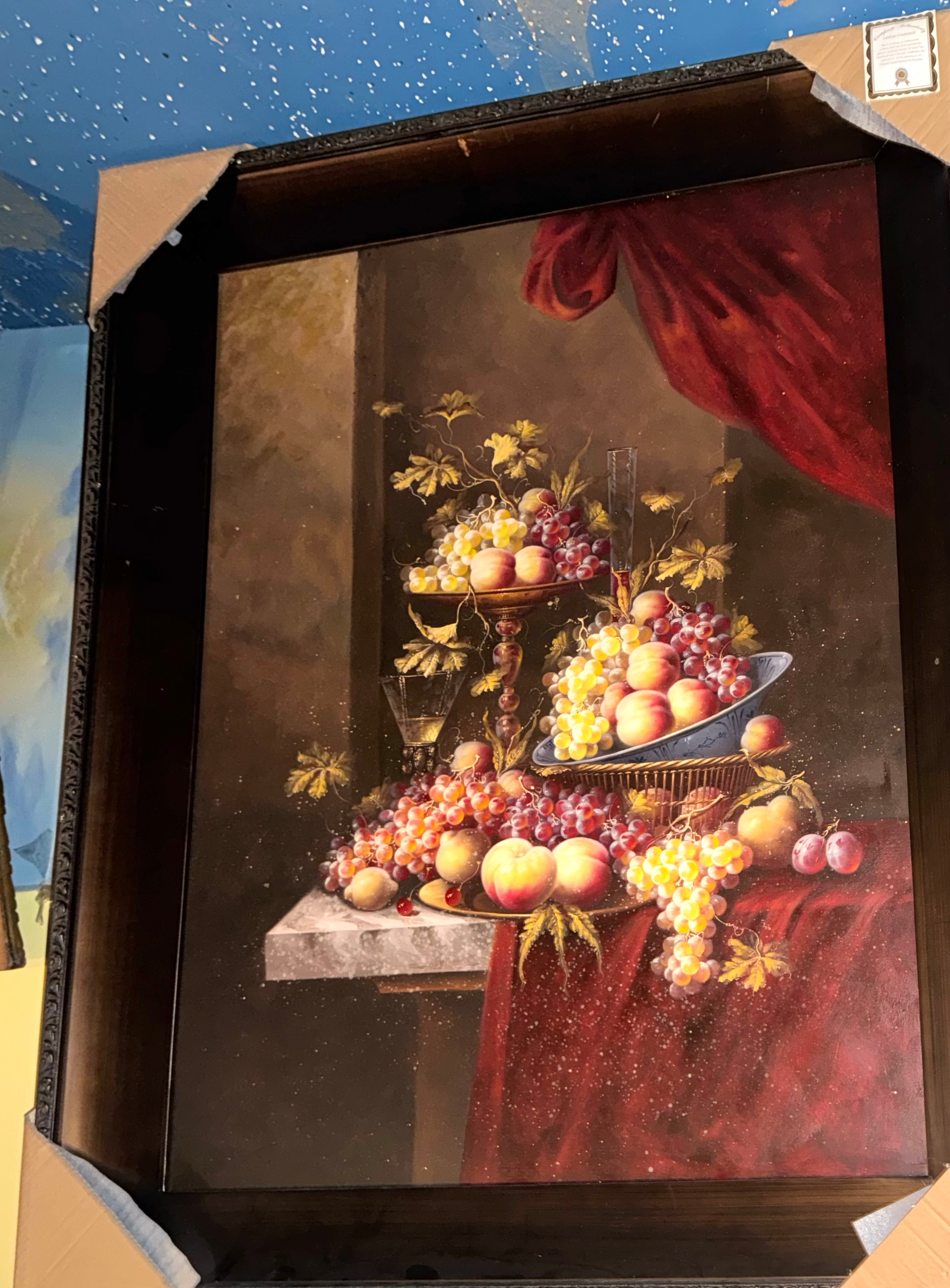 Wall painting for dining room canvas with Fram 45.5''X57''