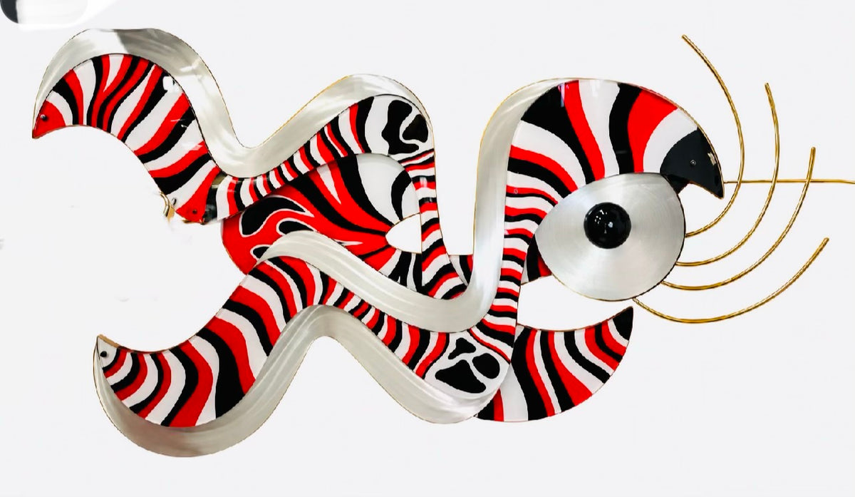 Sloman Haziza zebra was culture very exclusive acrylic steel and aluminum modern art sculpture for wall decor