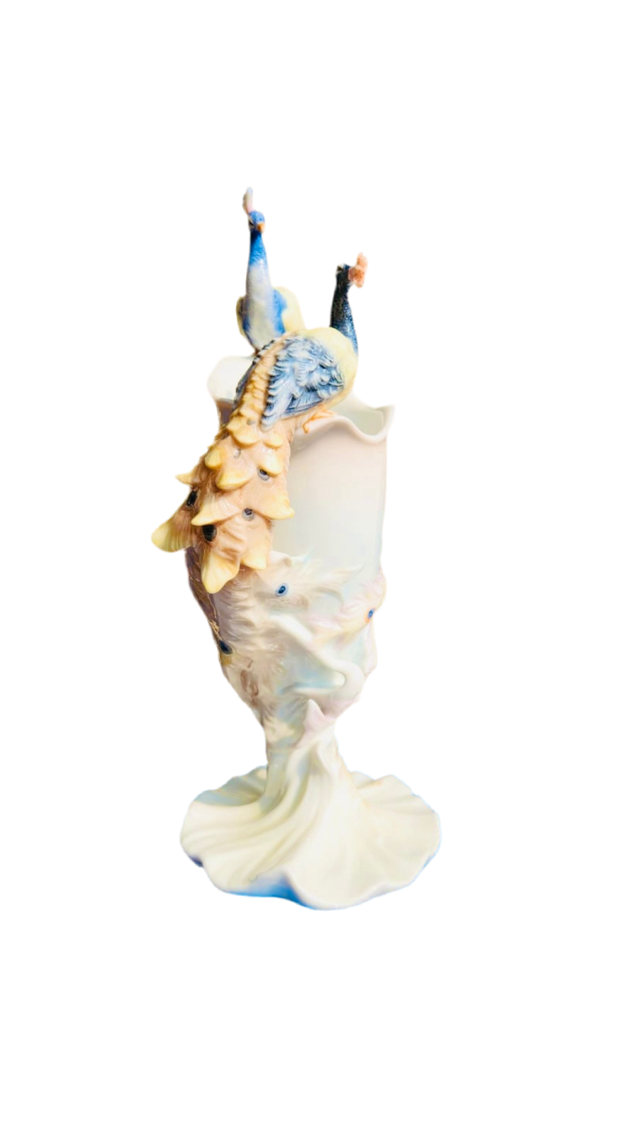 Porcelain Vase 2 peacock holding