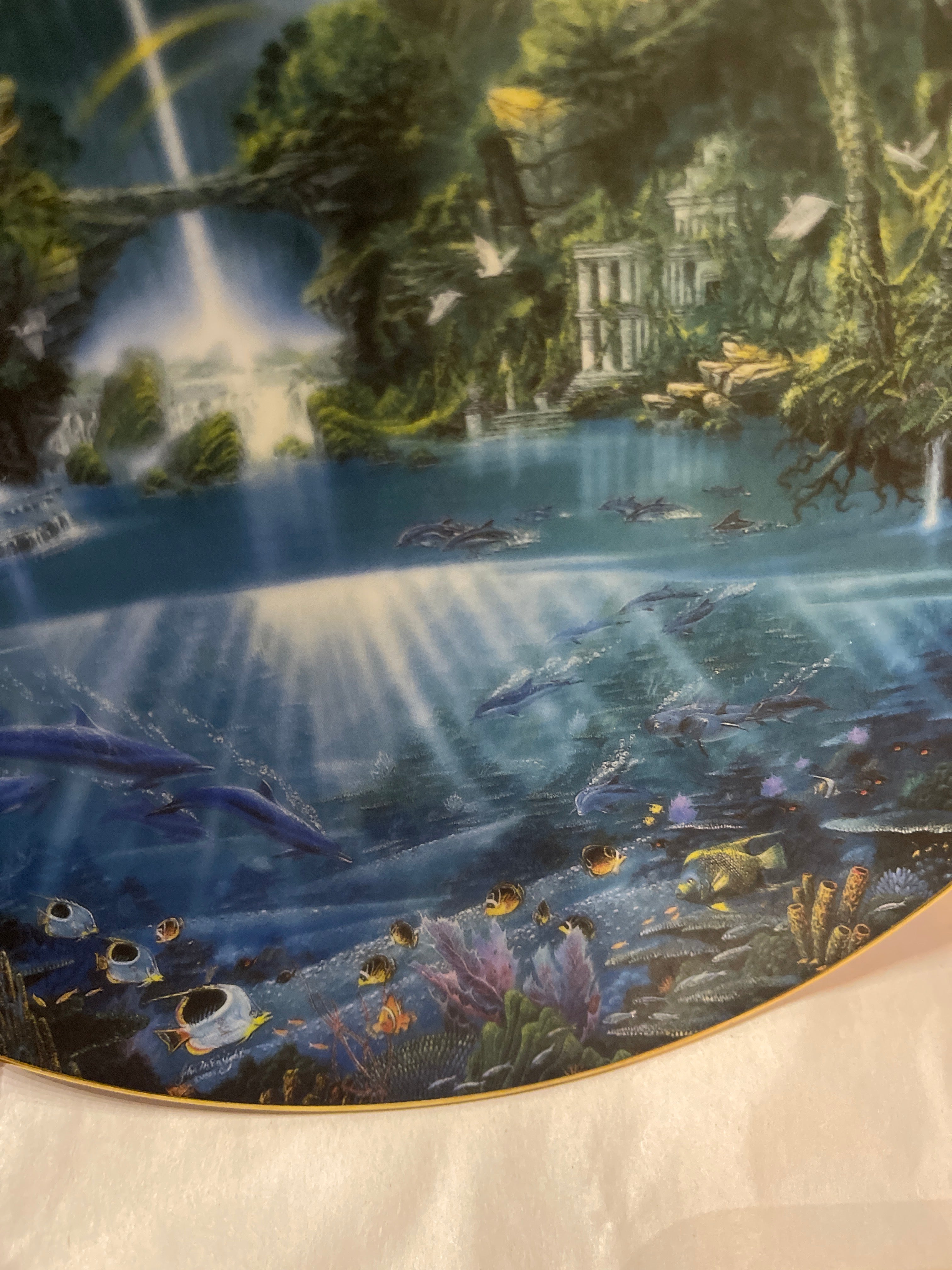 Hamilton Collection PorcelaiN Plate Sanctuary of the Dolphin