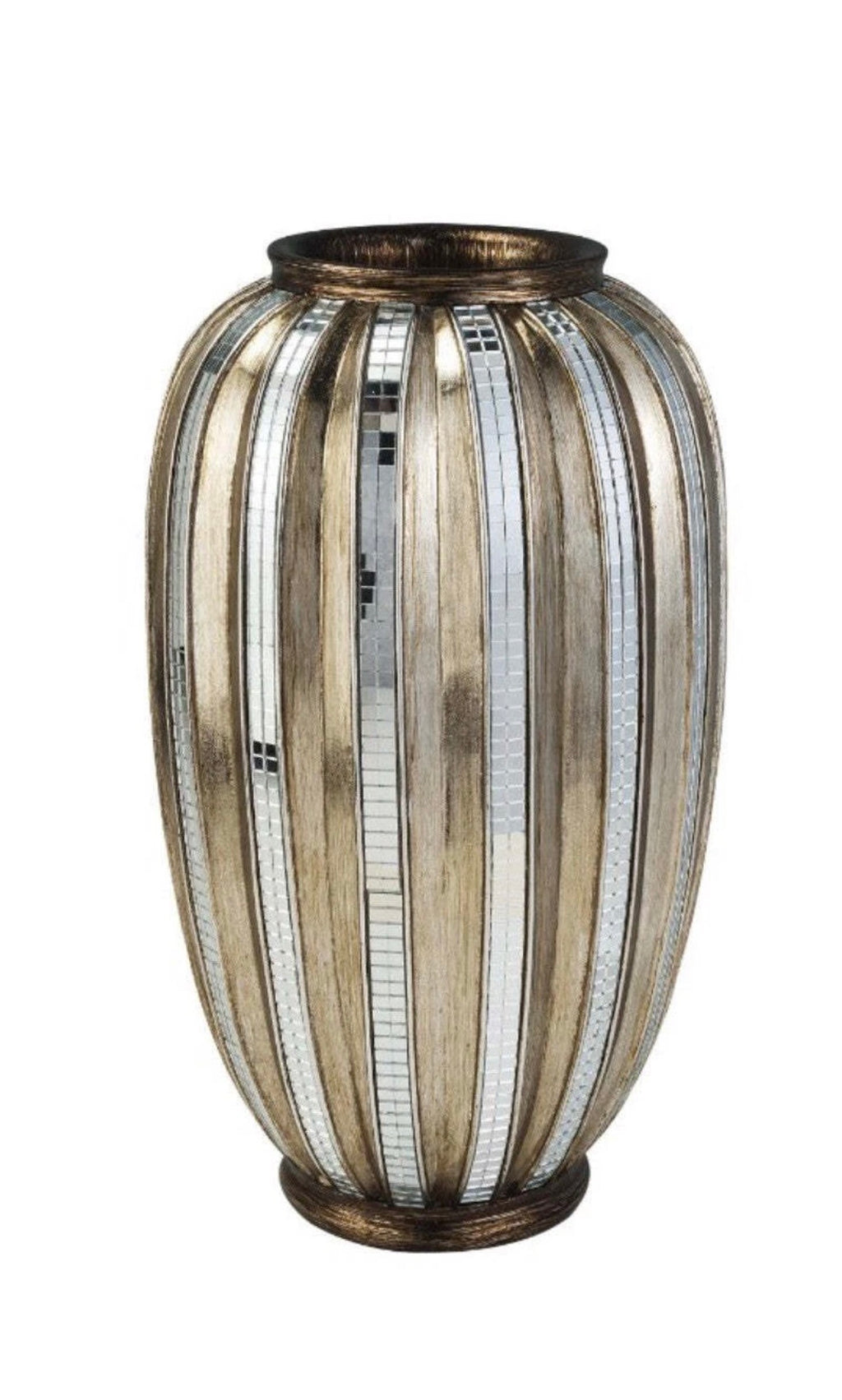 Metallic And Mirror Look Decorative Vase 13''H