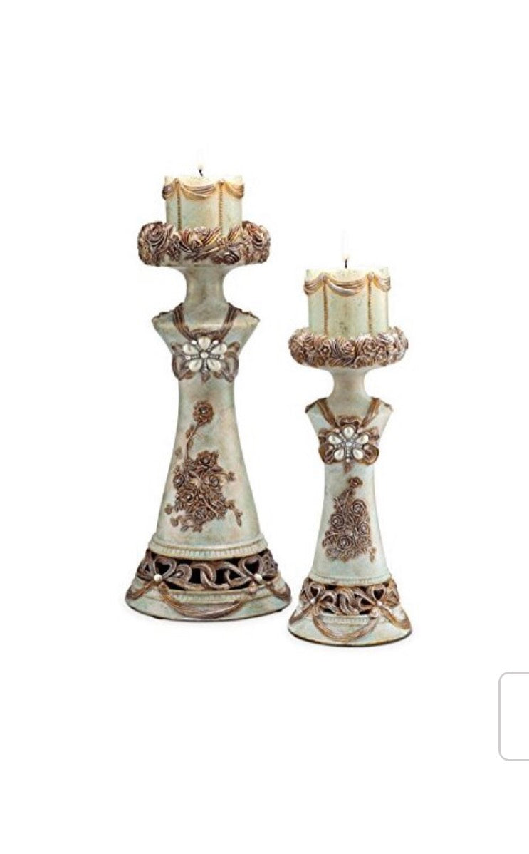 Vintage Rose Candle Holder 2-in-1 Set OK Lighting 4203C
