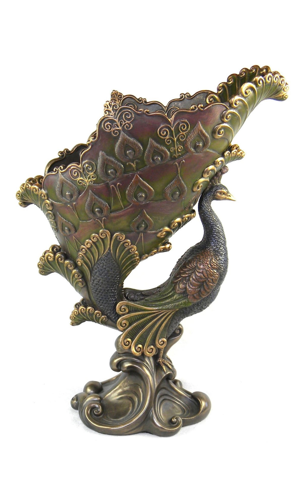 Bronze Finish Peacock 11.5 Inch Decorative Tissue Holder