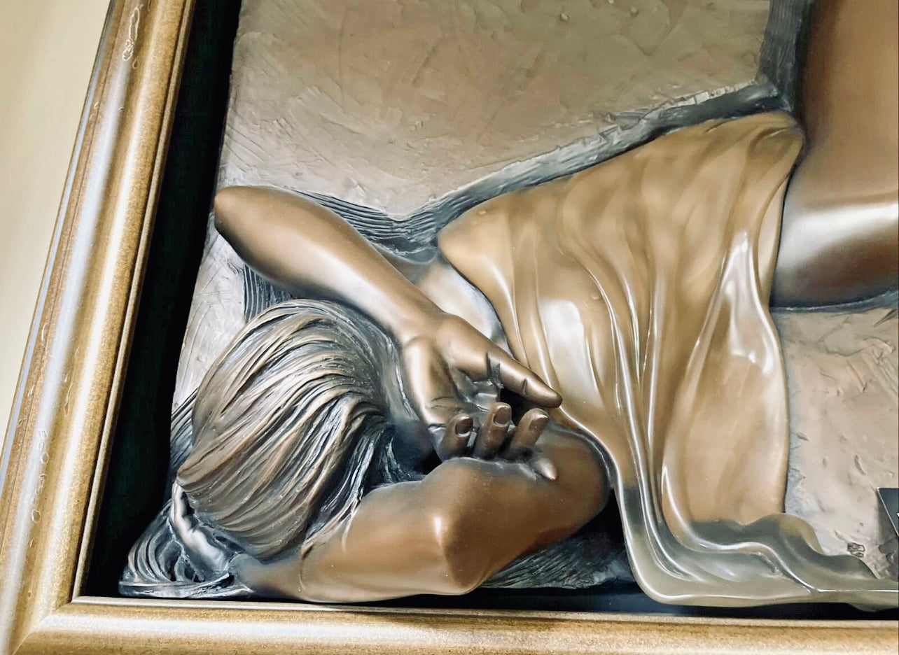 Mysterious Veiled Bonded Mixed Metals 24.5"x 46"