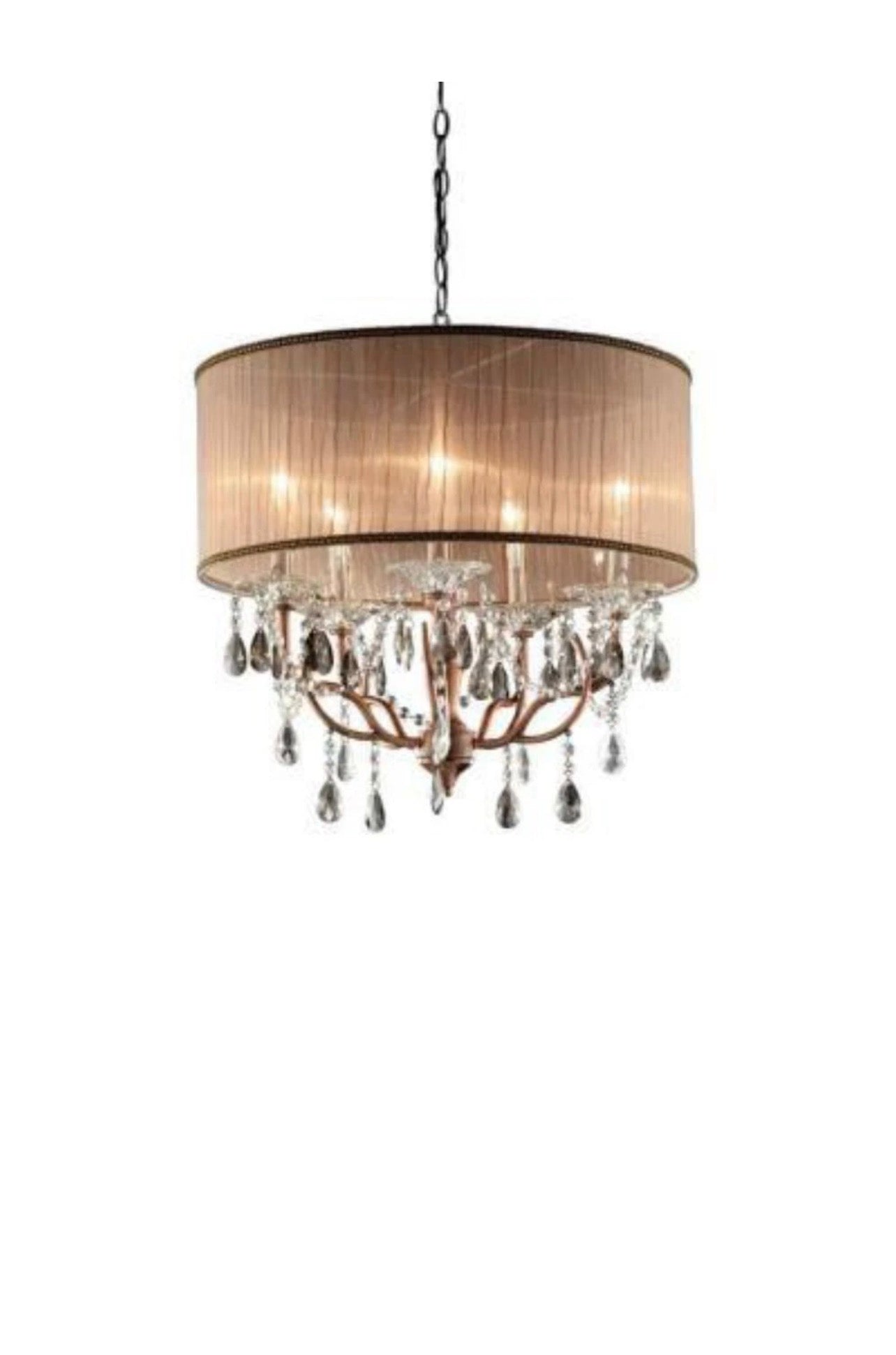 Ceiling Lamp Antique Brass Rosie Crystal