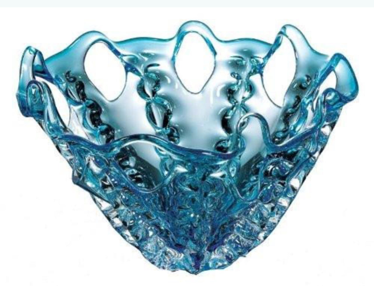 Aqua Blue Ocean Water Shell Shape Decorative Bowl