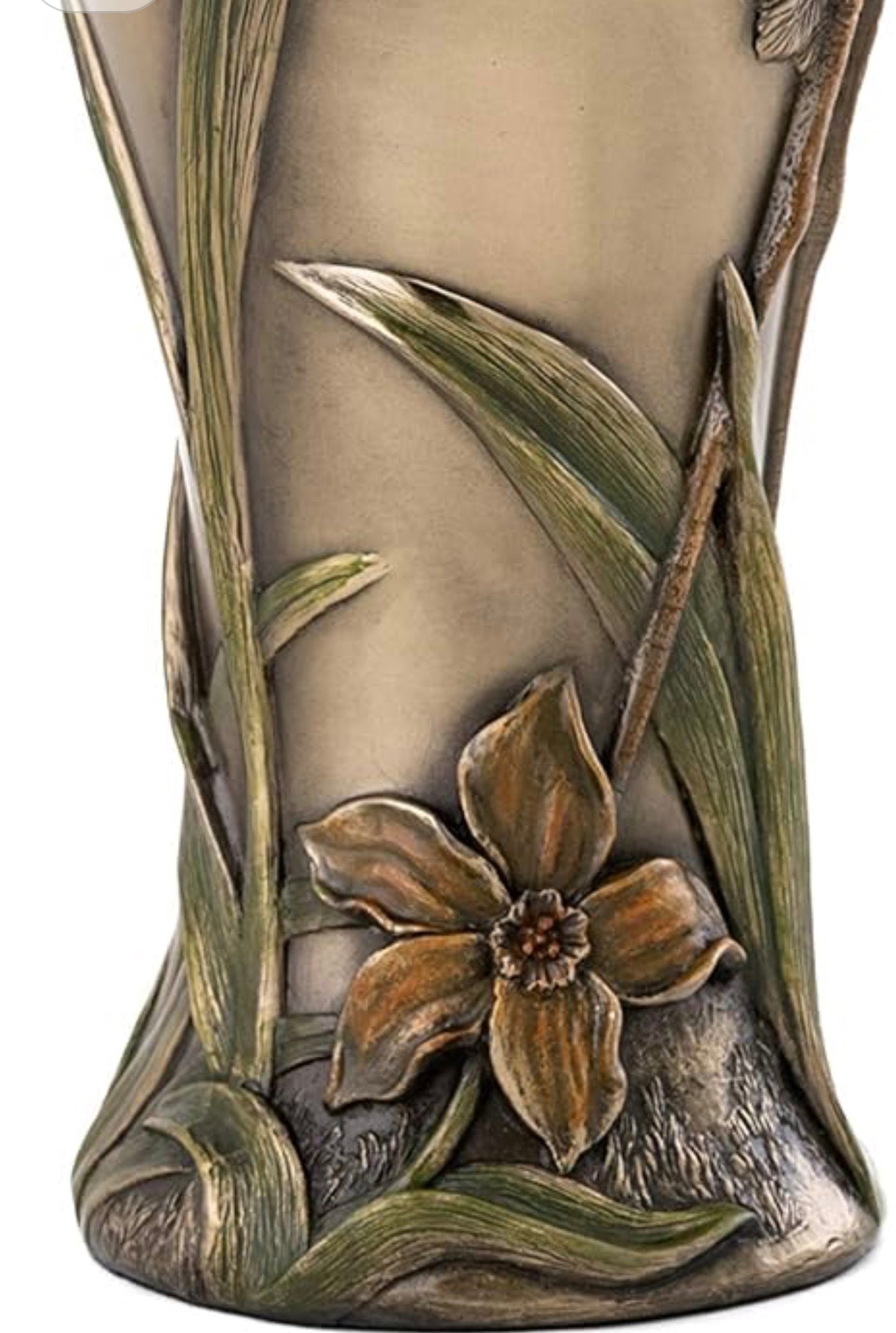 Art Nouveau Vase Beautiful Cranes with Dragonfly