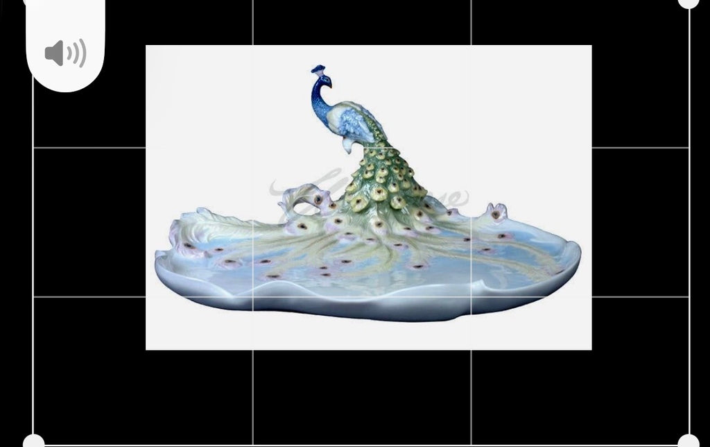 Decorative Serving Plate Porcelain Peacock