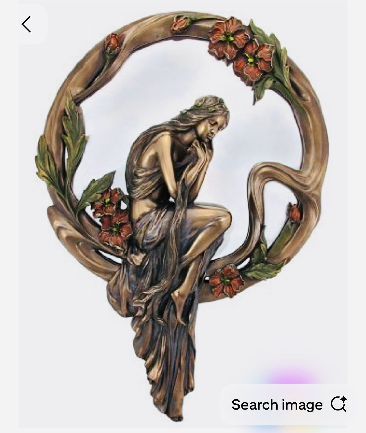 "Art Nouveau Lady Sitting in the Mirror"