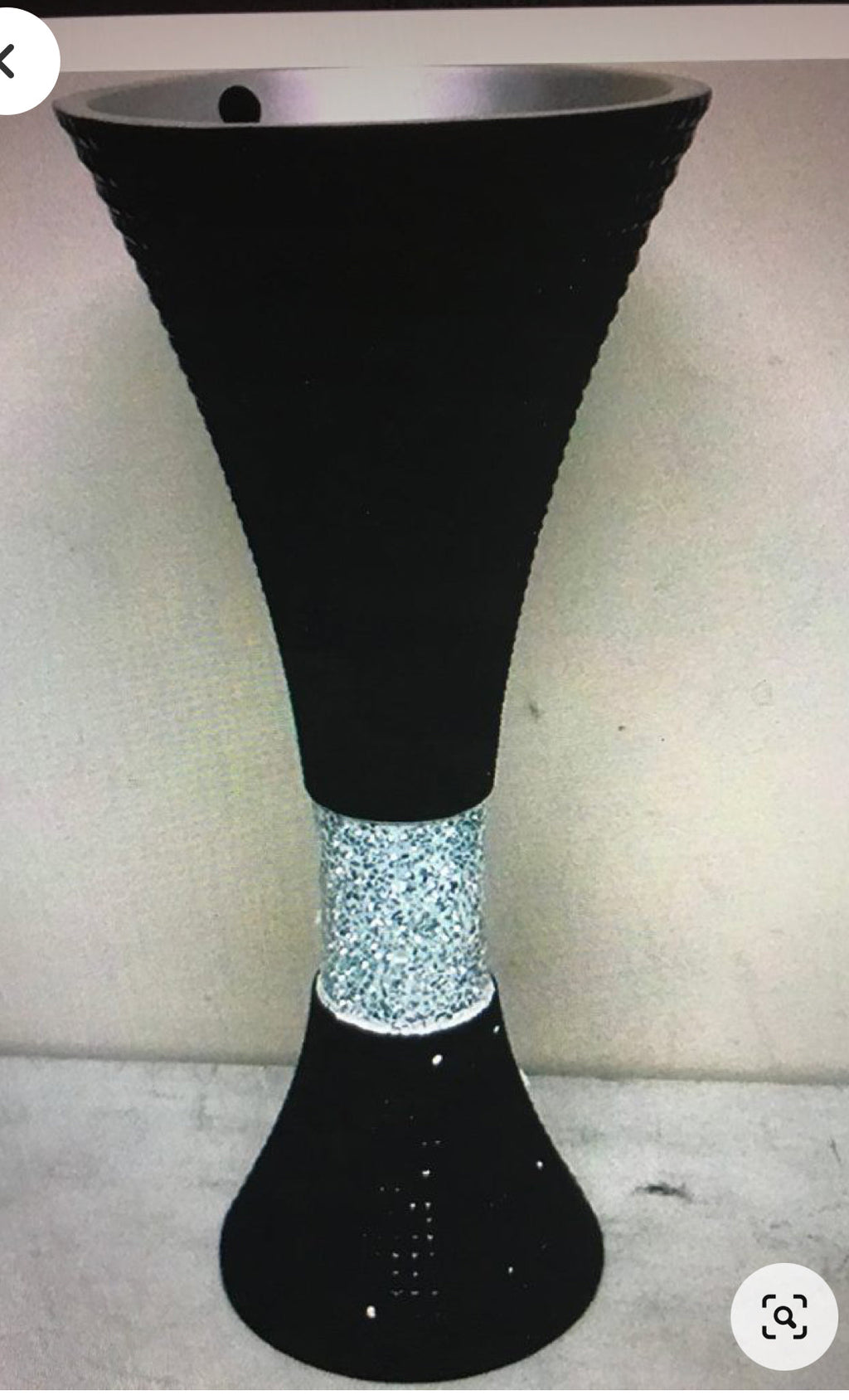 Ok lighting Diamond Collection Vase, Black,21.75