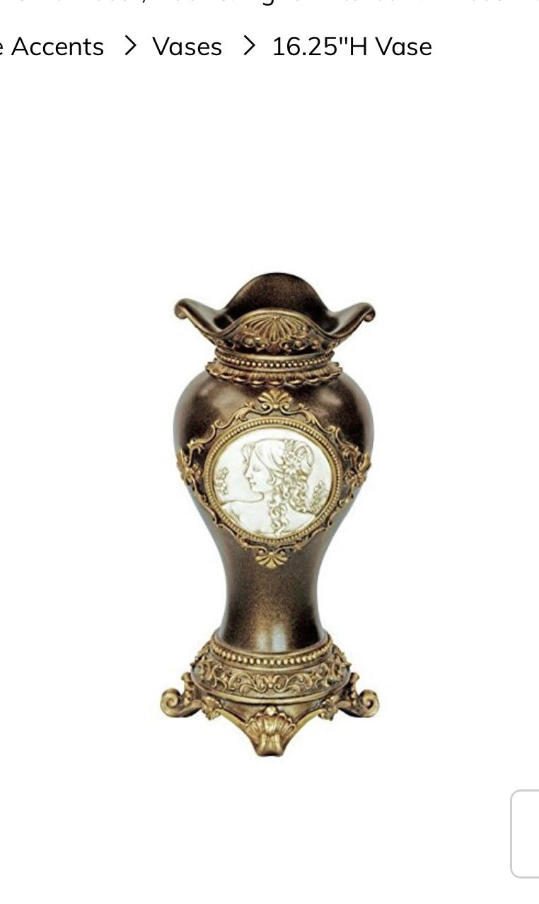 Grecian Traditional Cameo Flower Vase Ok Lighting