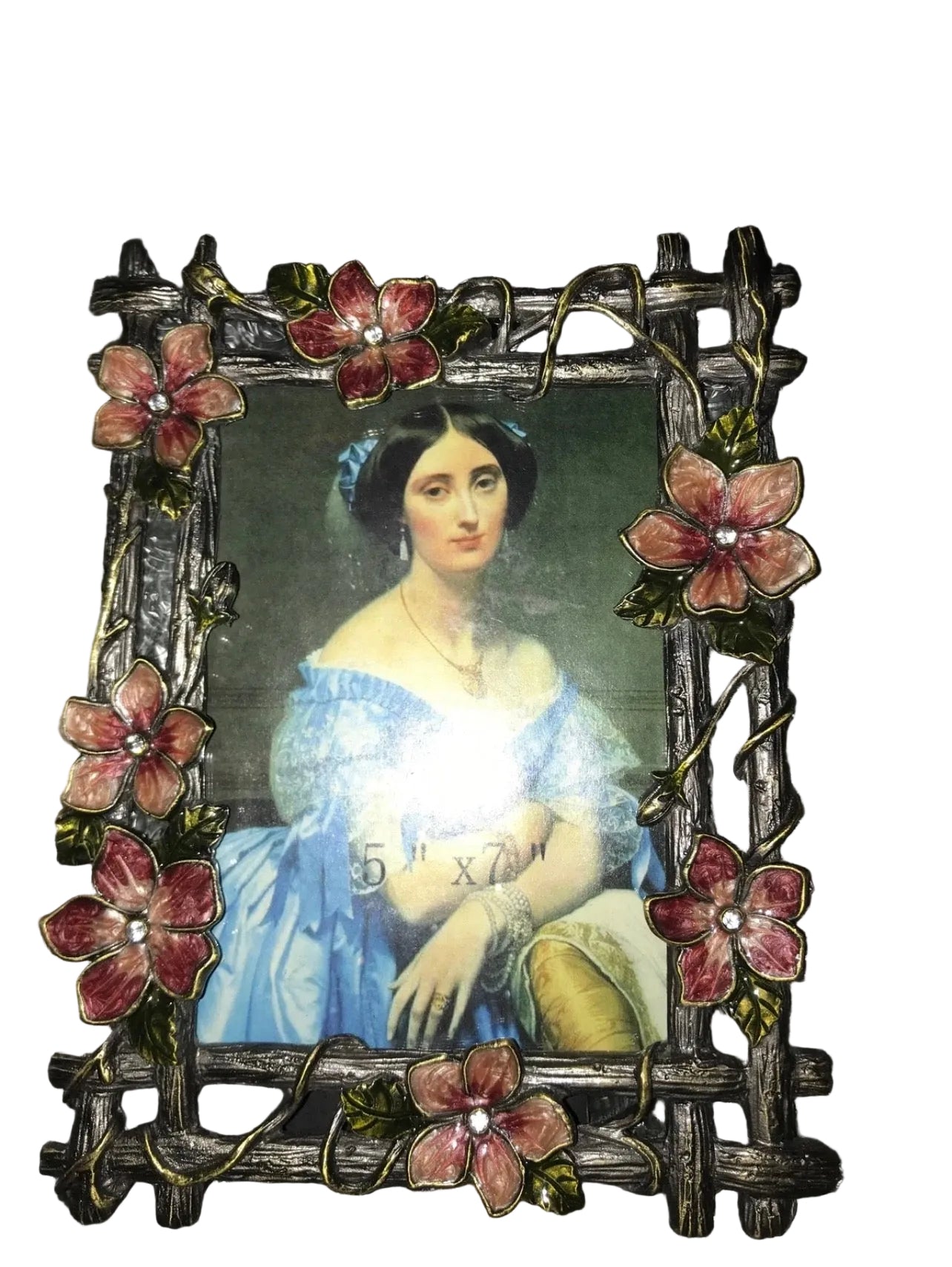 Photo Frame with 3D Flowers Matel frame