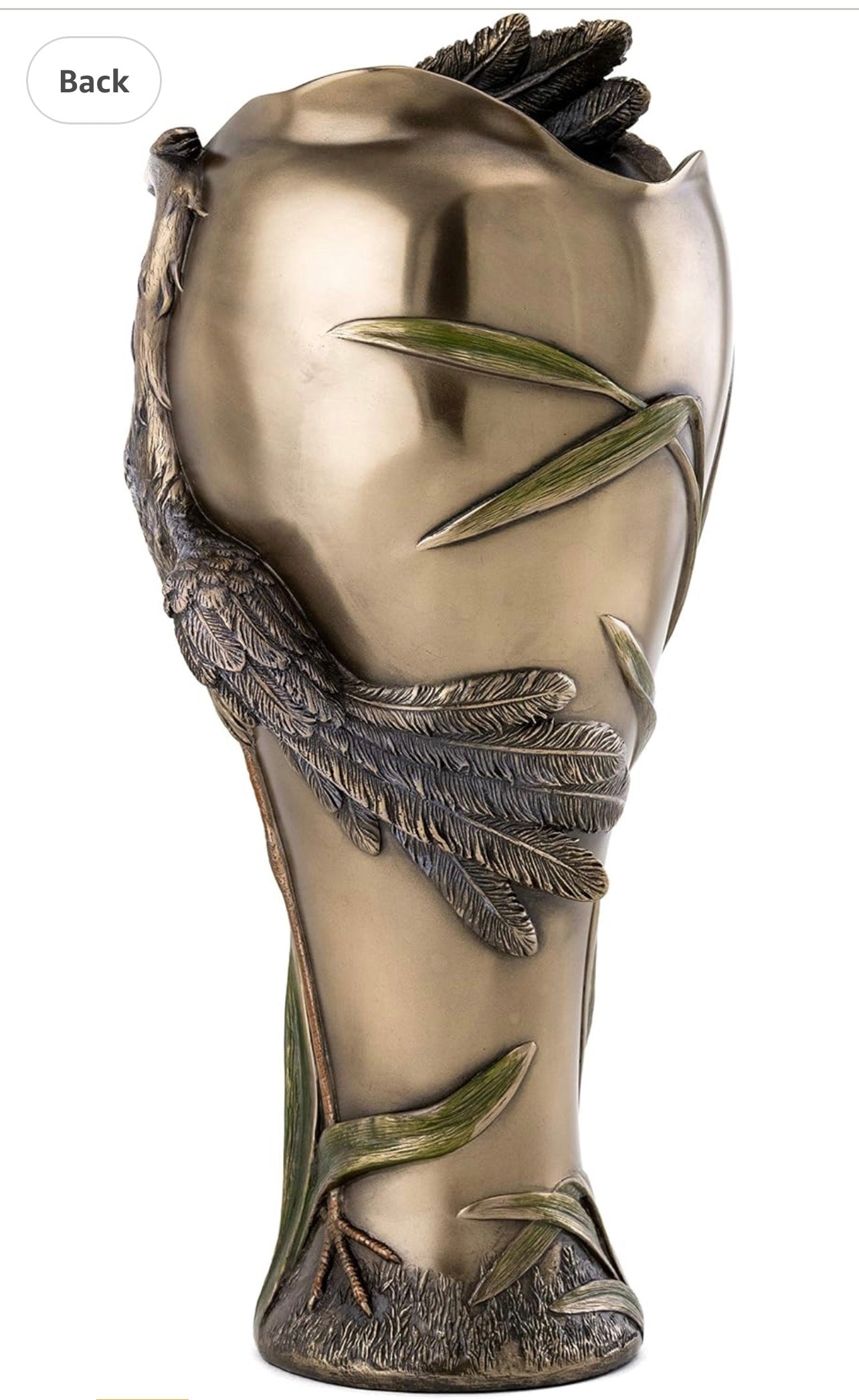 Art Nouveau Vase Beautiful Cranes with Dragonfly