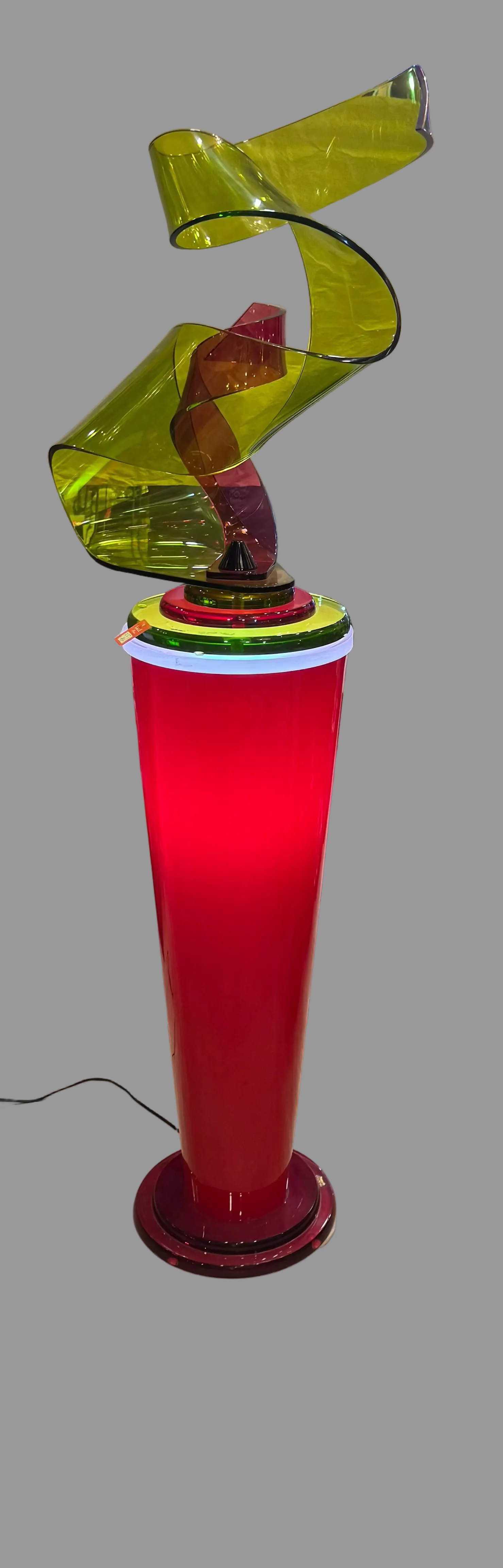 Red Lighted Pedestal By  Shlomi Haziza