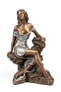 Vintage Austin Sculpture By Alice Heath Memories Bronze Lady Cross Legged 16"