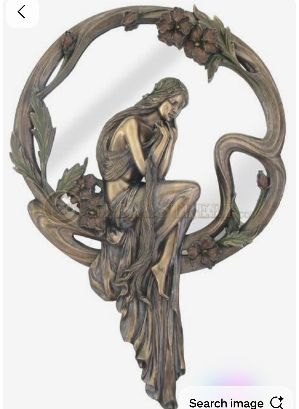 "Art Nouveau Lady Sitting in the Mirror"