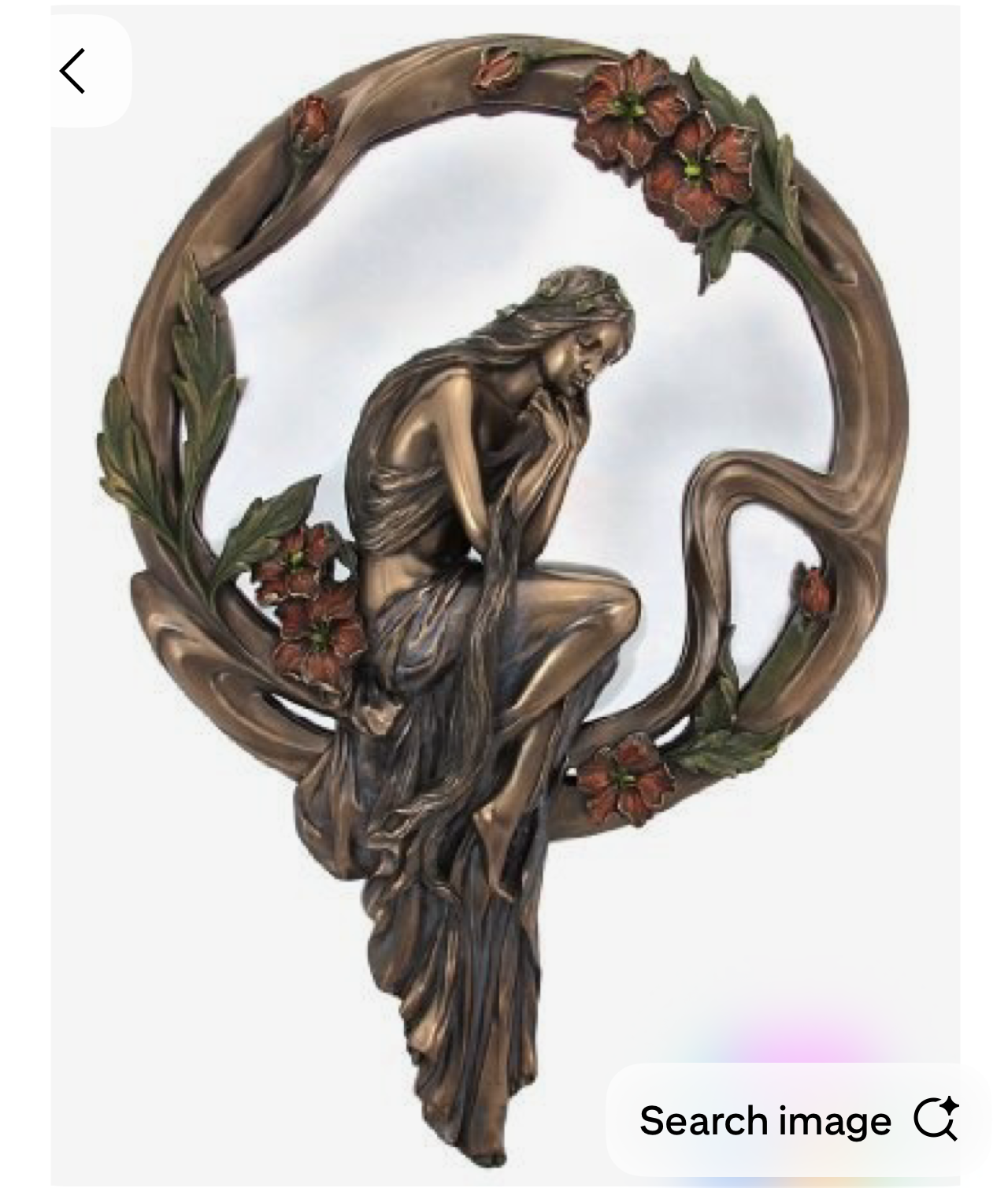 "Art Nouveau Lady Sitting in the Mirror"