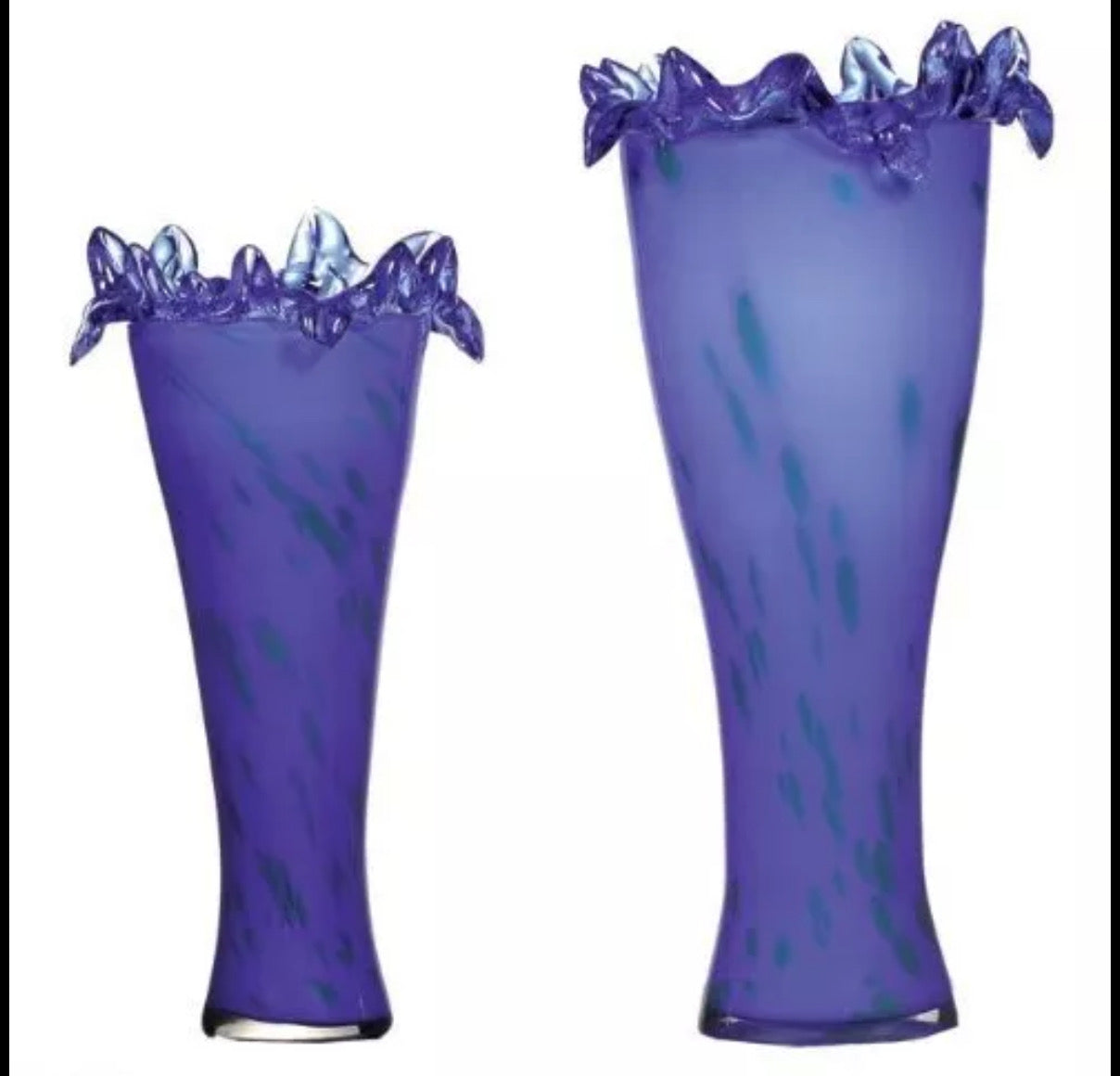 OK Lighting Glass Vase Set Blue 17.6''H/13.7''