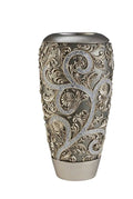 Metallic 3-D self deign pattern Large Vase 19” H