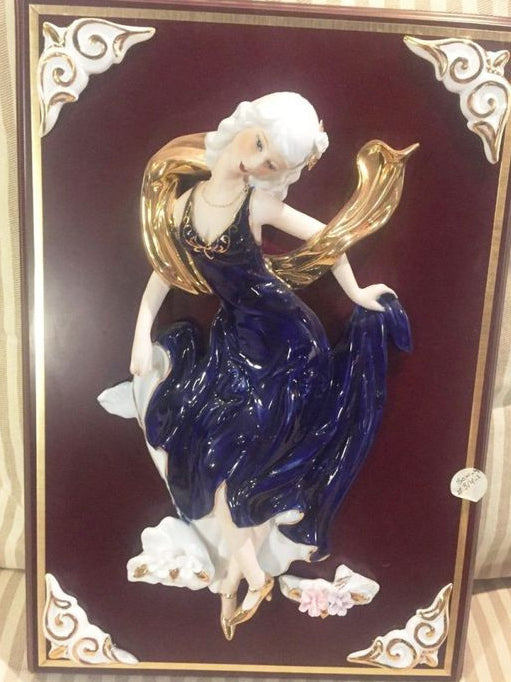 Lady In Blue  In Porcelain 3D Wall Art